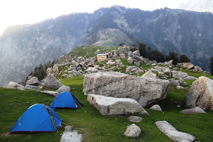 Triund camping grounds